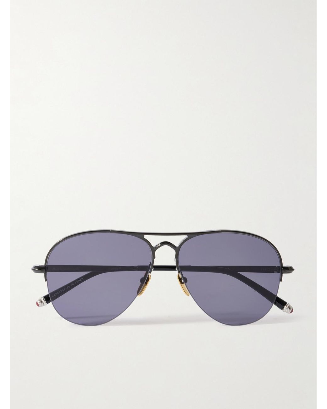 Jacques Marie Mage Blue Amelia Double-Bridge Aviator-Style Metal Sunglasses for men
