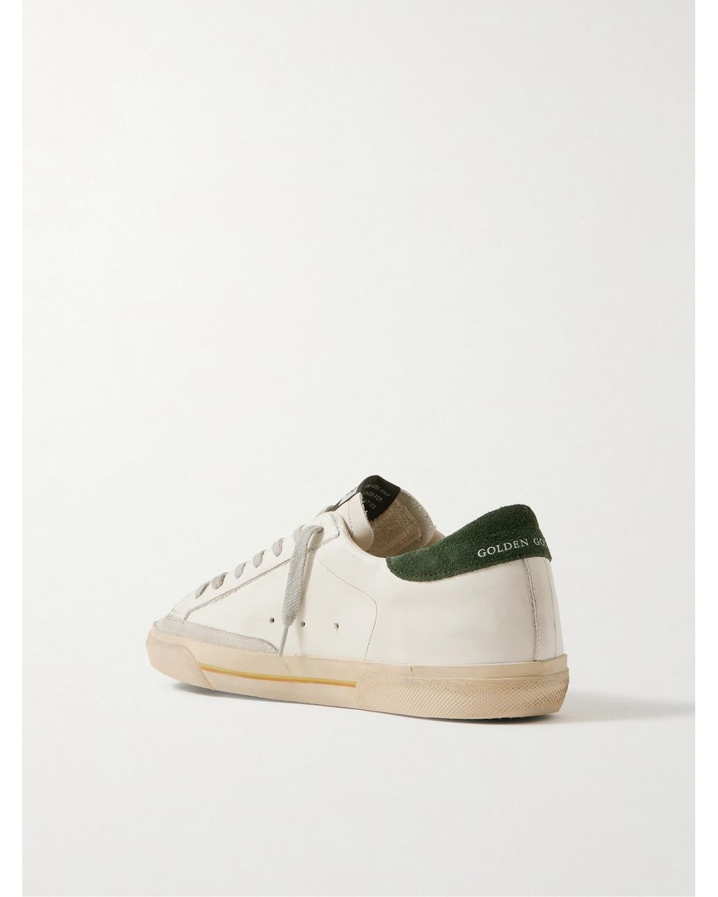 Golden Goose Deluxe Brand White Superstar Suede-trimmed Distressed Leather Sneakers for men