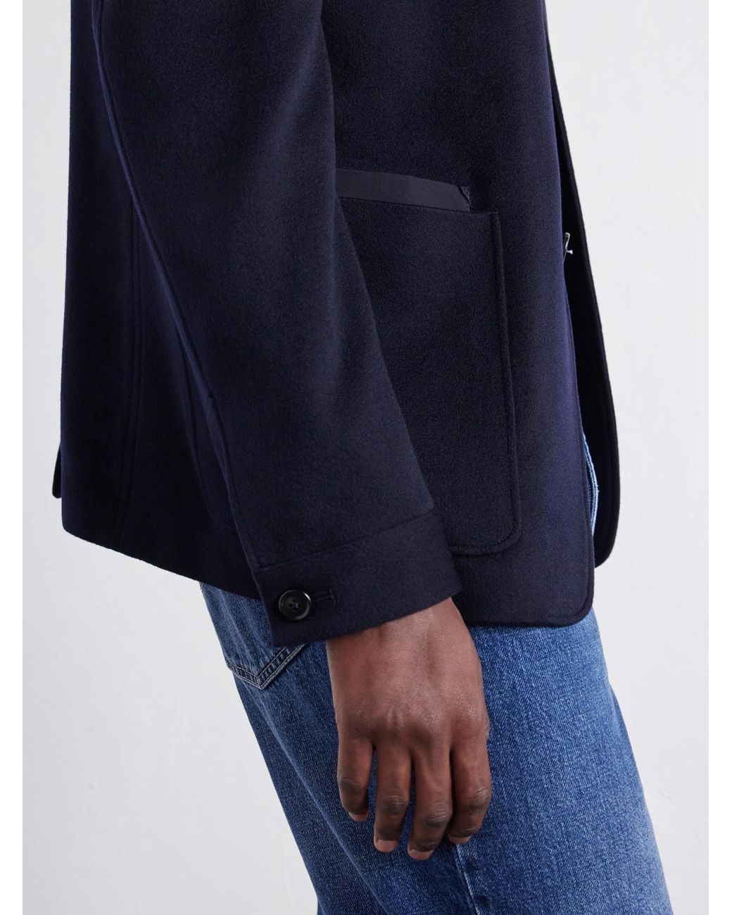 Zegna Blue Il Conte Cashmere Brushed Coat for men