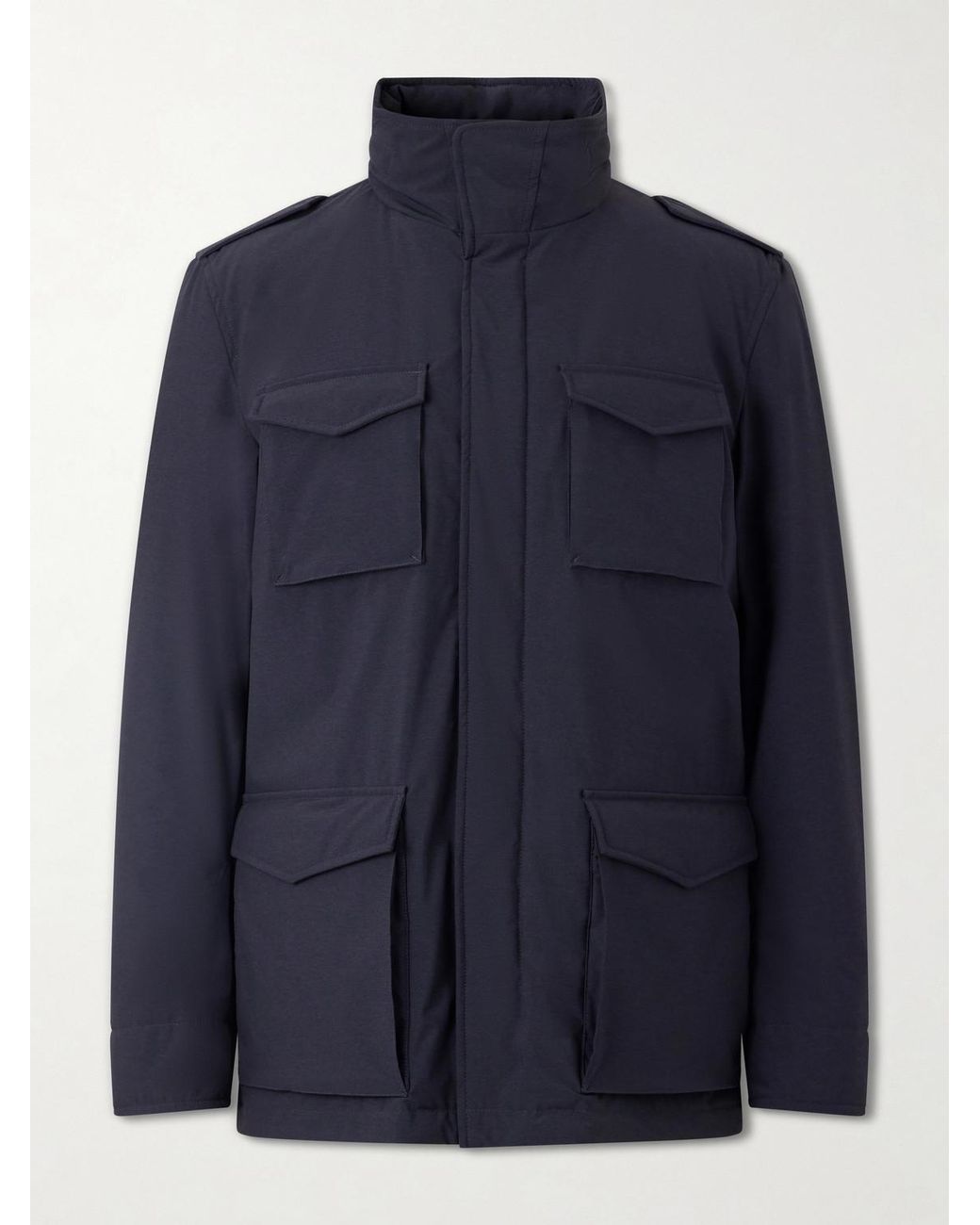 Herno Blue Four Pockets Woven Jacket for men