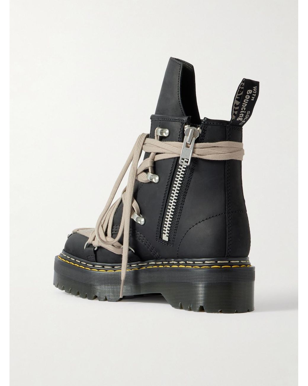 Rick Owens Dr Martens 1460 Quad Sole Megalace Leather Lace-up
