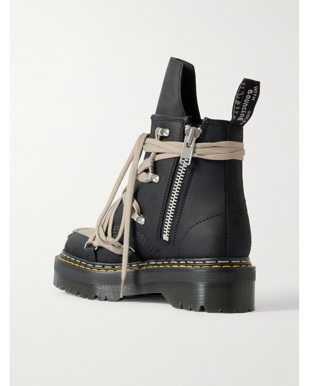 Rick Owens Dr Martens 1460 Quad Sole Megalace Leather Lace-up
