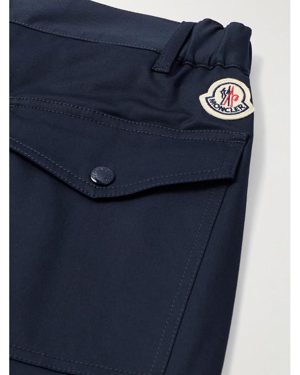 Moncler Blue Tapered Cotton-blend Gabardine Trousers for men