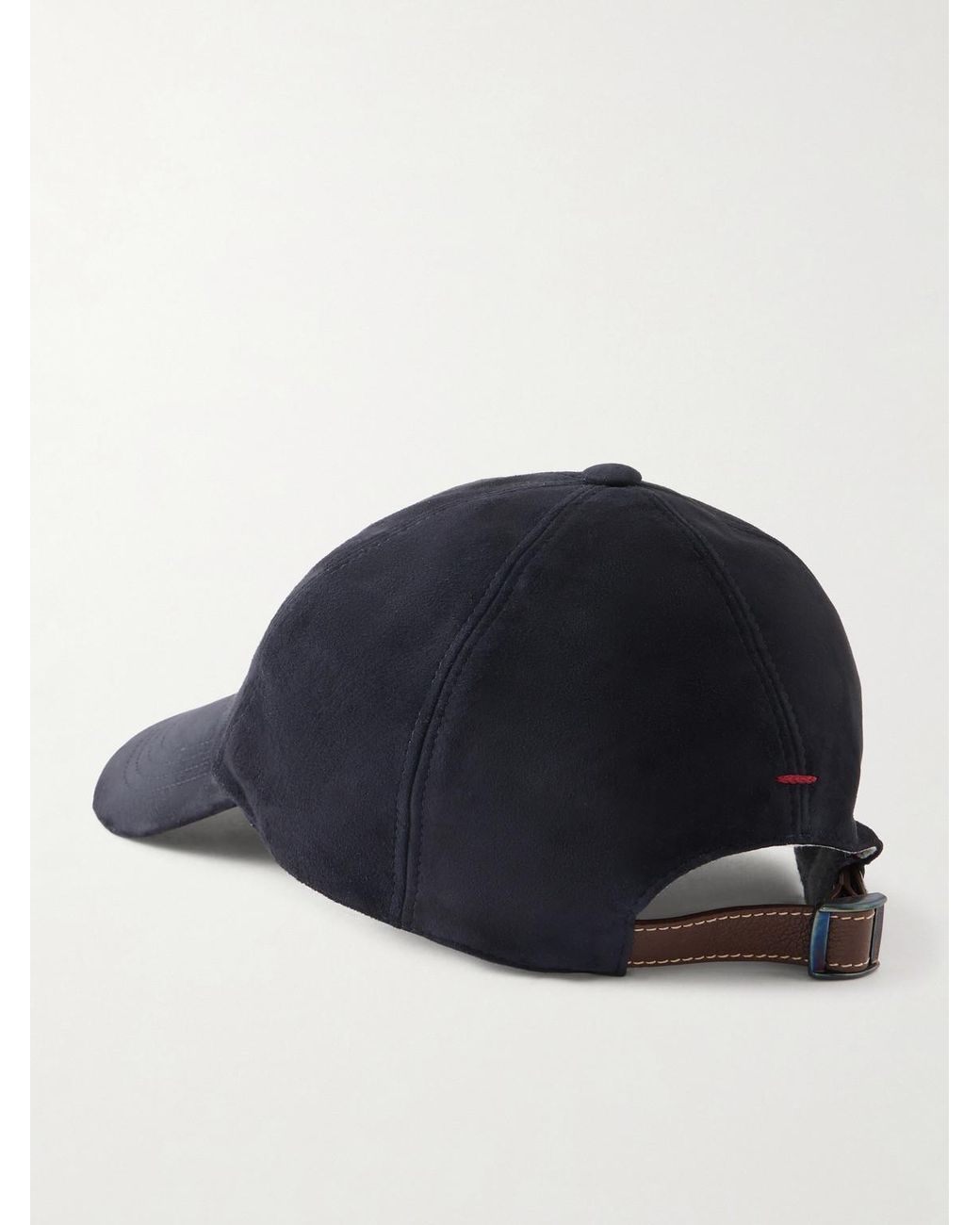 Logo-Embroidered Suede Cap di Brunello Cucinelli in Blue da Uomo