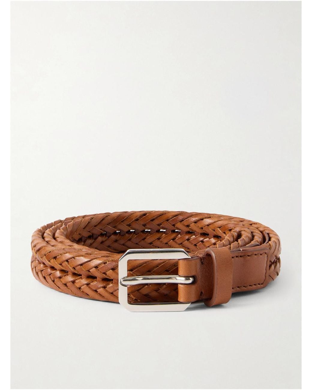 Tom Ford Brown 2Cm Woven Leather Belt for men