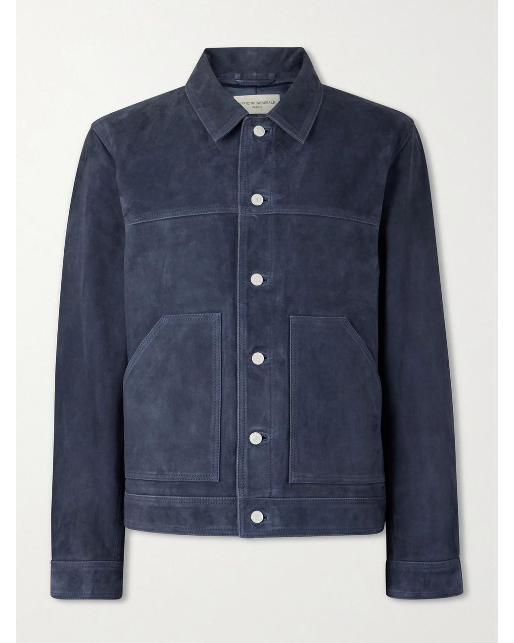 Officine Generale Blue Loki Suede Jacket for men