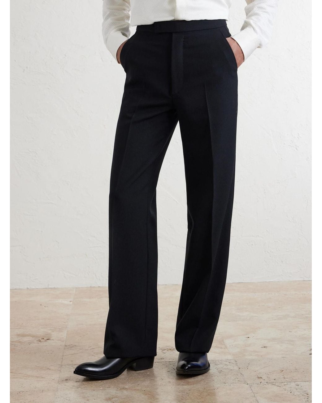 Tom Ford Blue Straight-Leg Wool Trousers for men