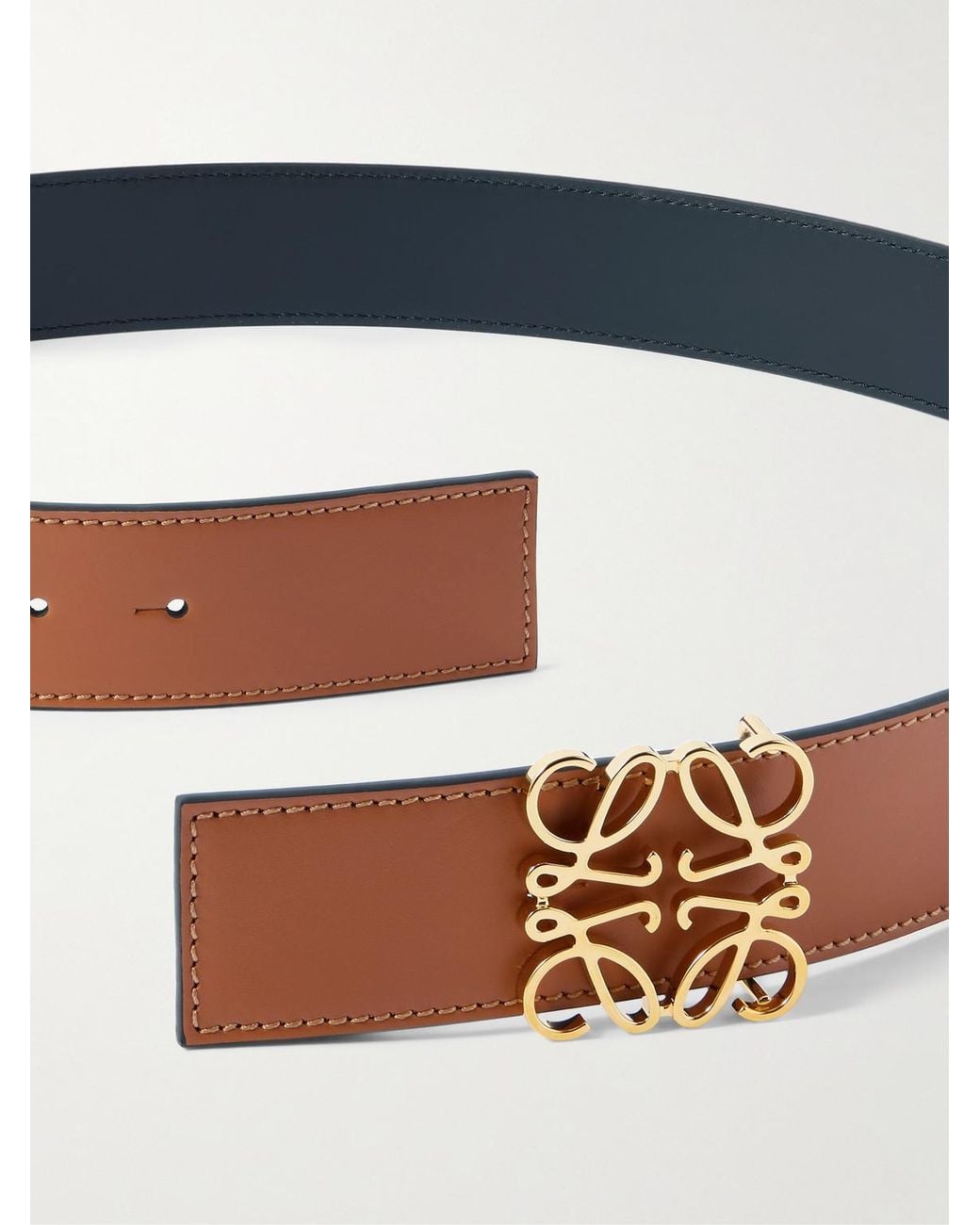 Loewe Brown 4Cm Anagram Reversible Leather Belt for men