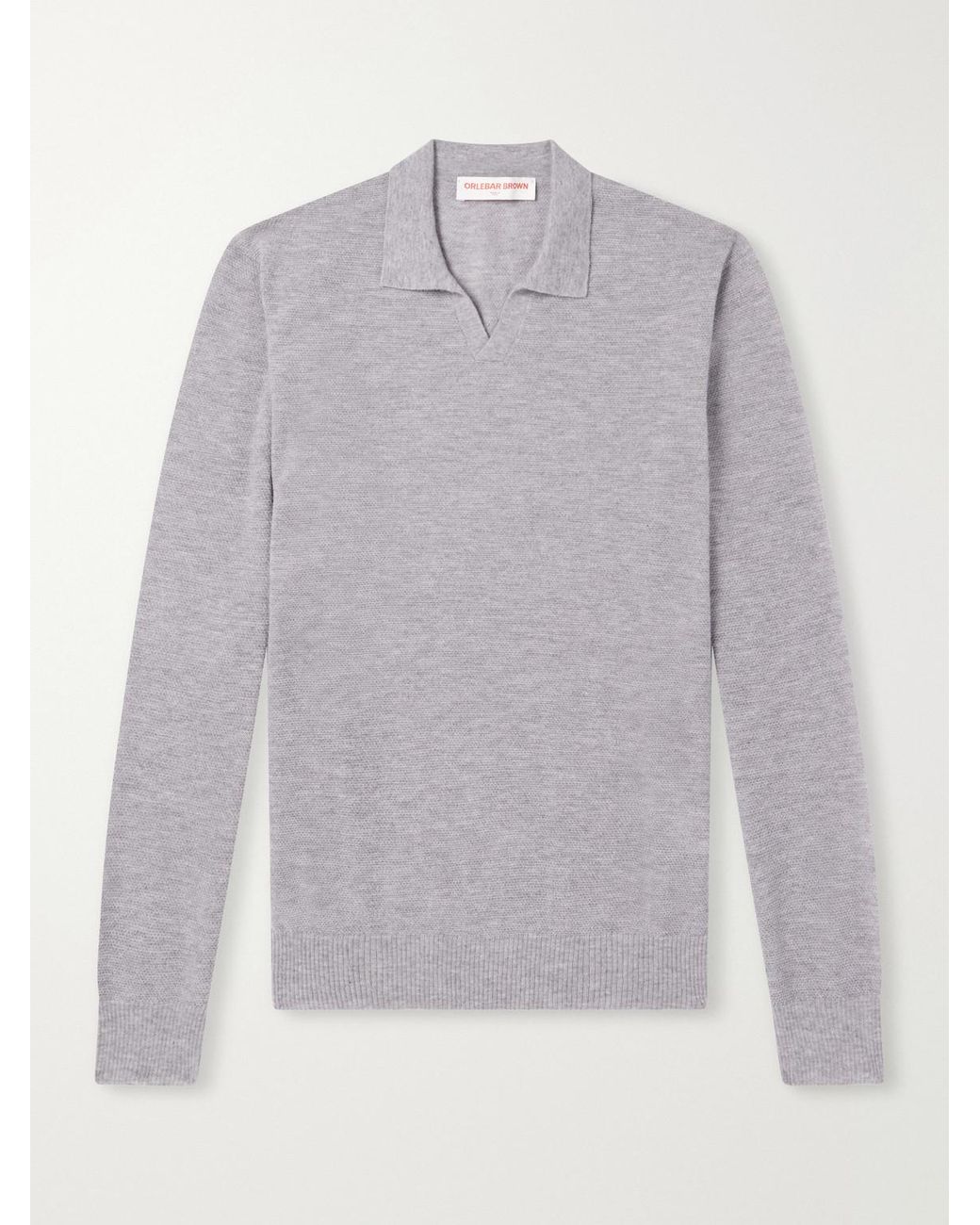 Orlebar Brown Gray Bresson Cashmere Polo Shirt for men