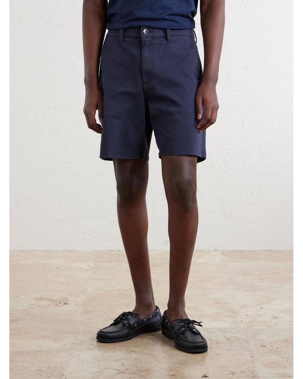 Rag & Bone Blue Aero Straight-Leg Cotton-Blend Shorts for men
