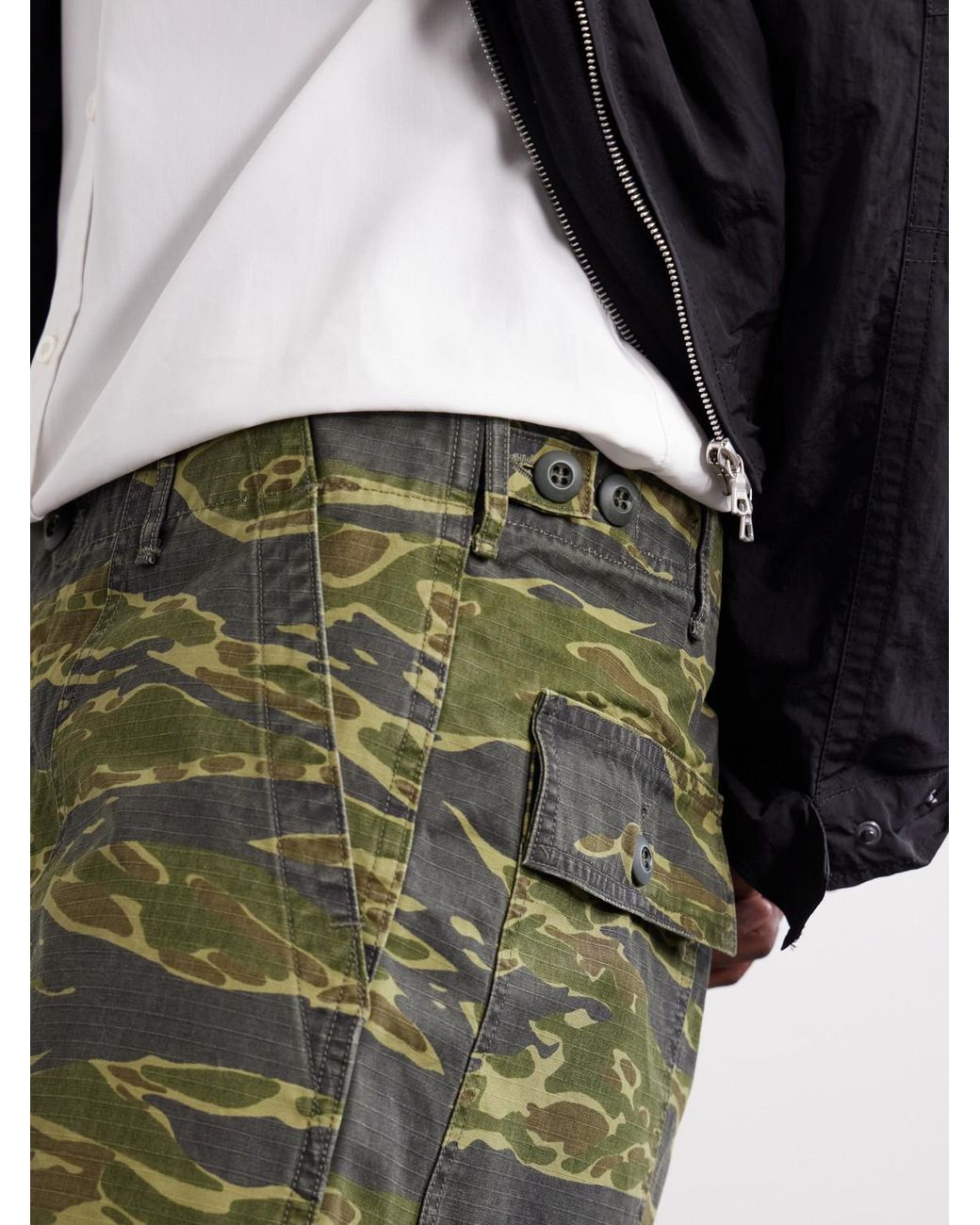 Orslow Green U.s. Army Fatigue Printed Straight-leg Rip-stop Cotton Trousers for men