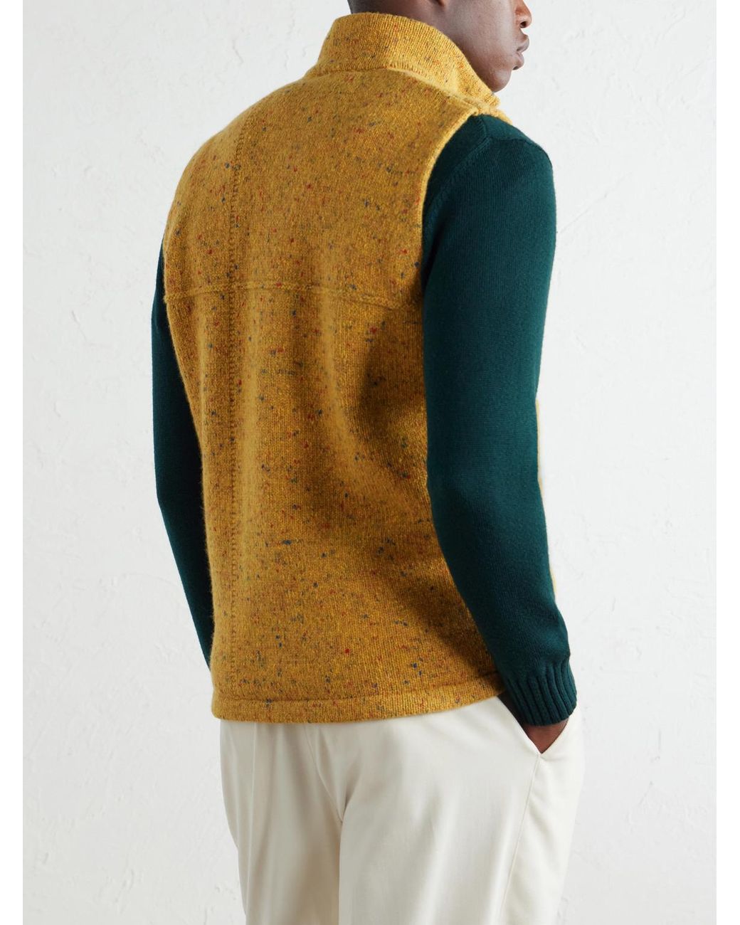 Inis Meáin Yellow Lifeline Wool And Cashmere-Blend Gilet for men