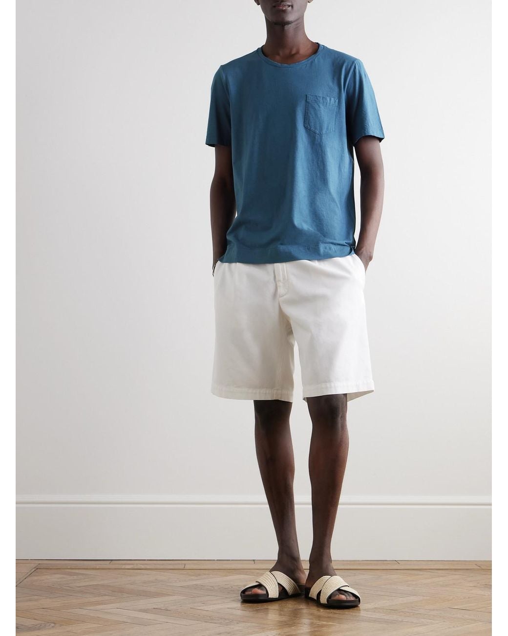 Massimo Alba Blue Panarea Cotton-Jersey T-Shirt for men