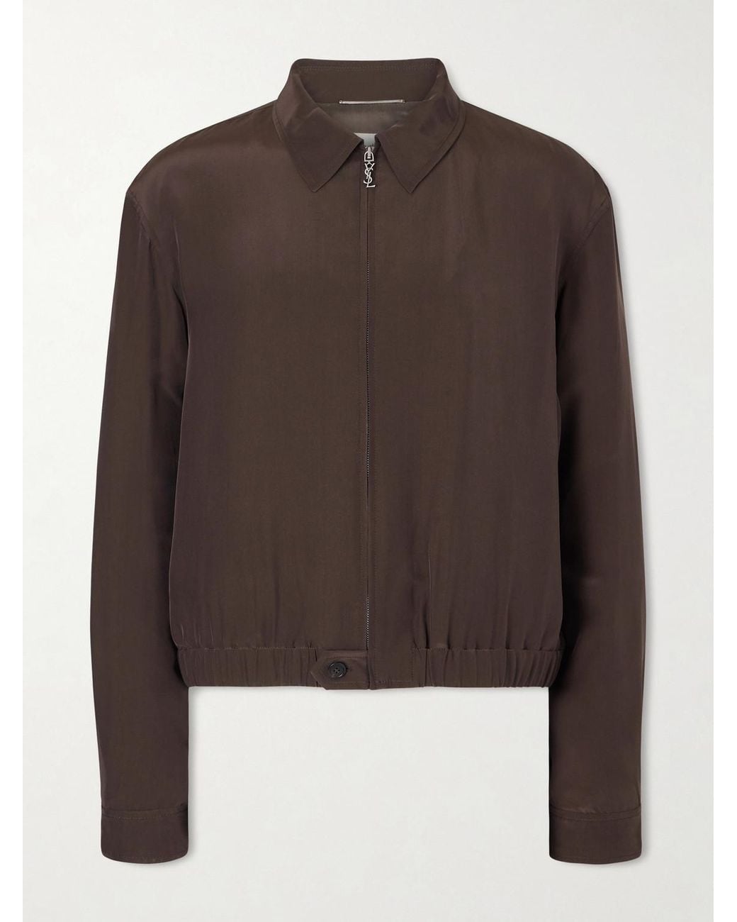 Saint Laurent Brown Satin Blouson Jacket for men