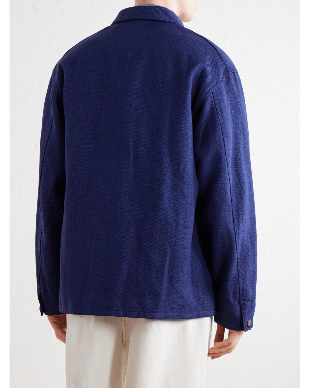 Visvim Blue Baker Textured Wool And Linen-Blend Jacket for men
