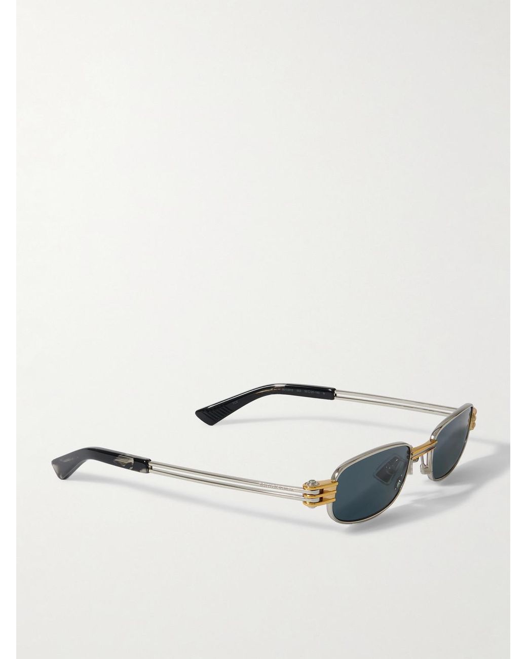 Bottega Veneta Blue Square-Frame Two-Tone Metal Sunglasses for men