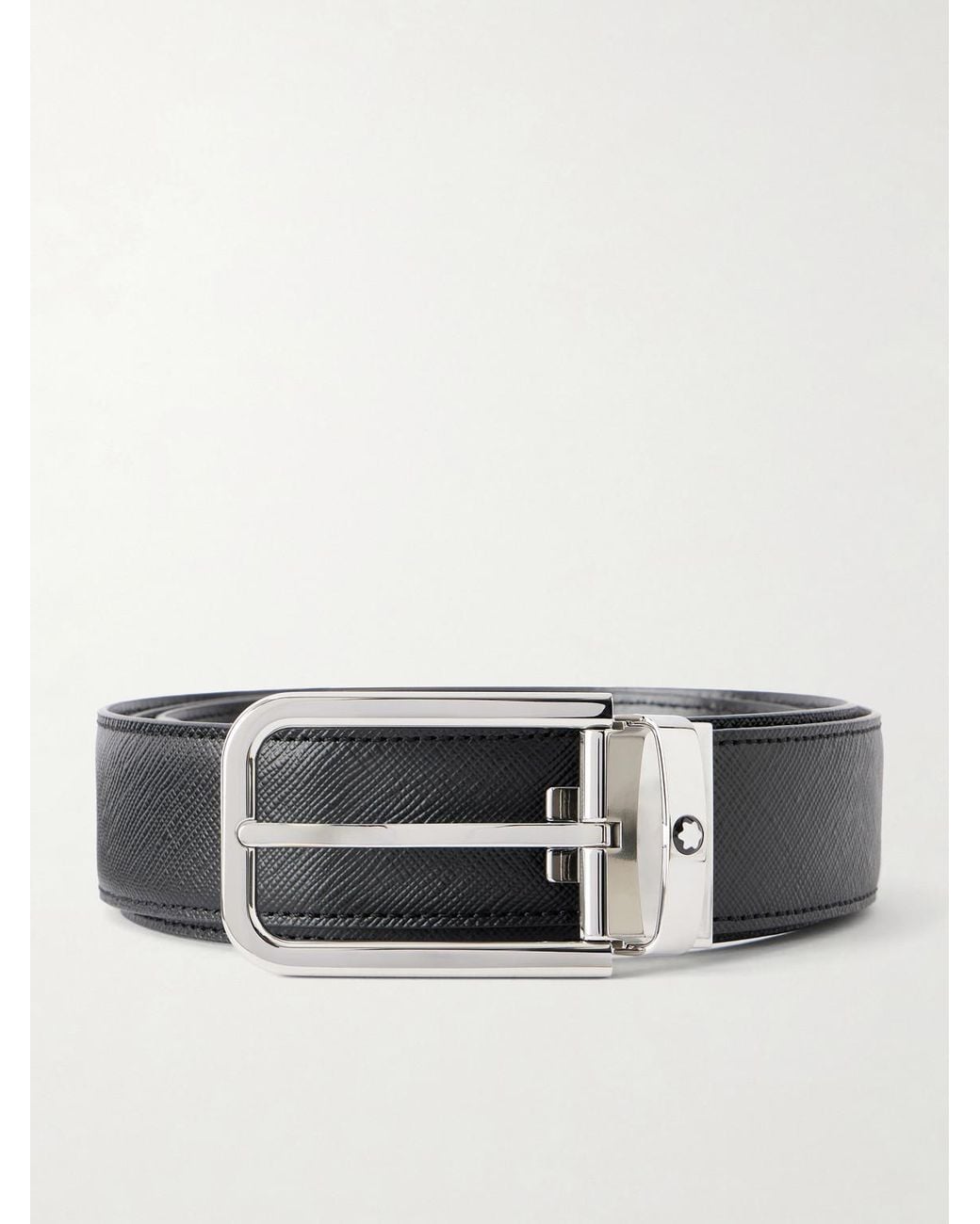 Montblanc Black 3.5Cm Sartorial Leather Belt for men