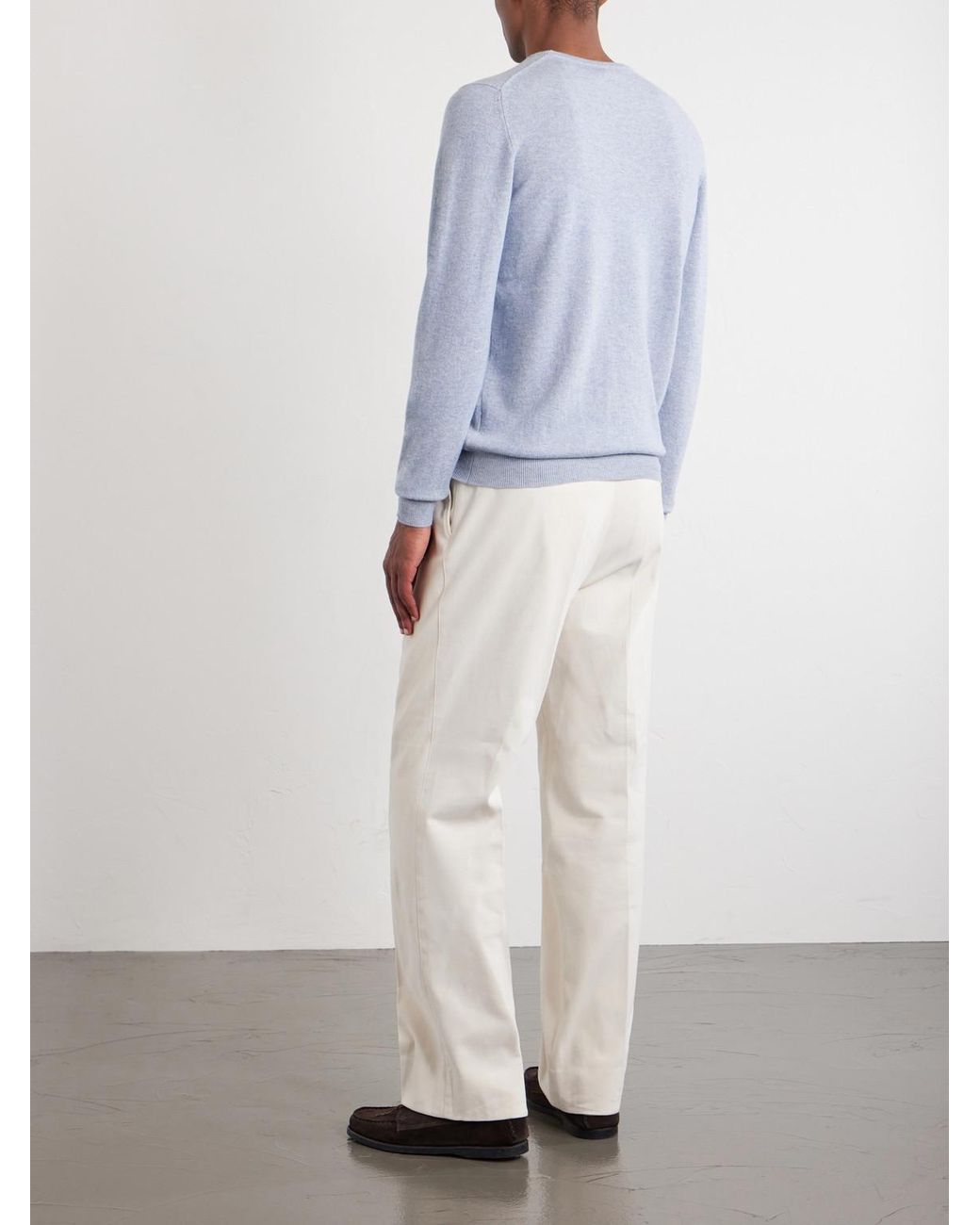 Fedeli Blue Cashmere Sweater for men