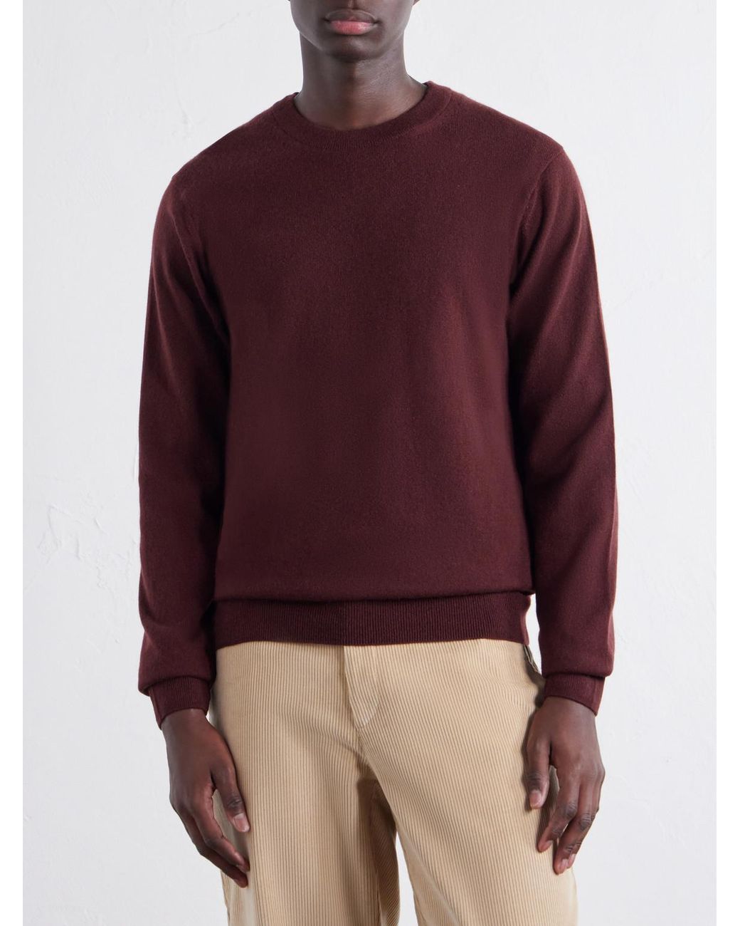 Sunspel Red Cashmere Sweater for men