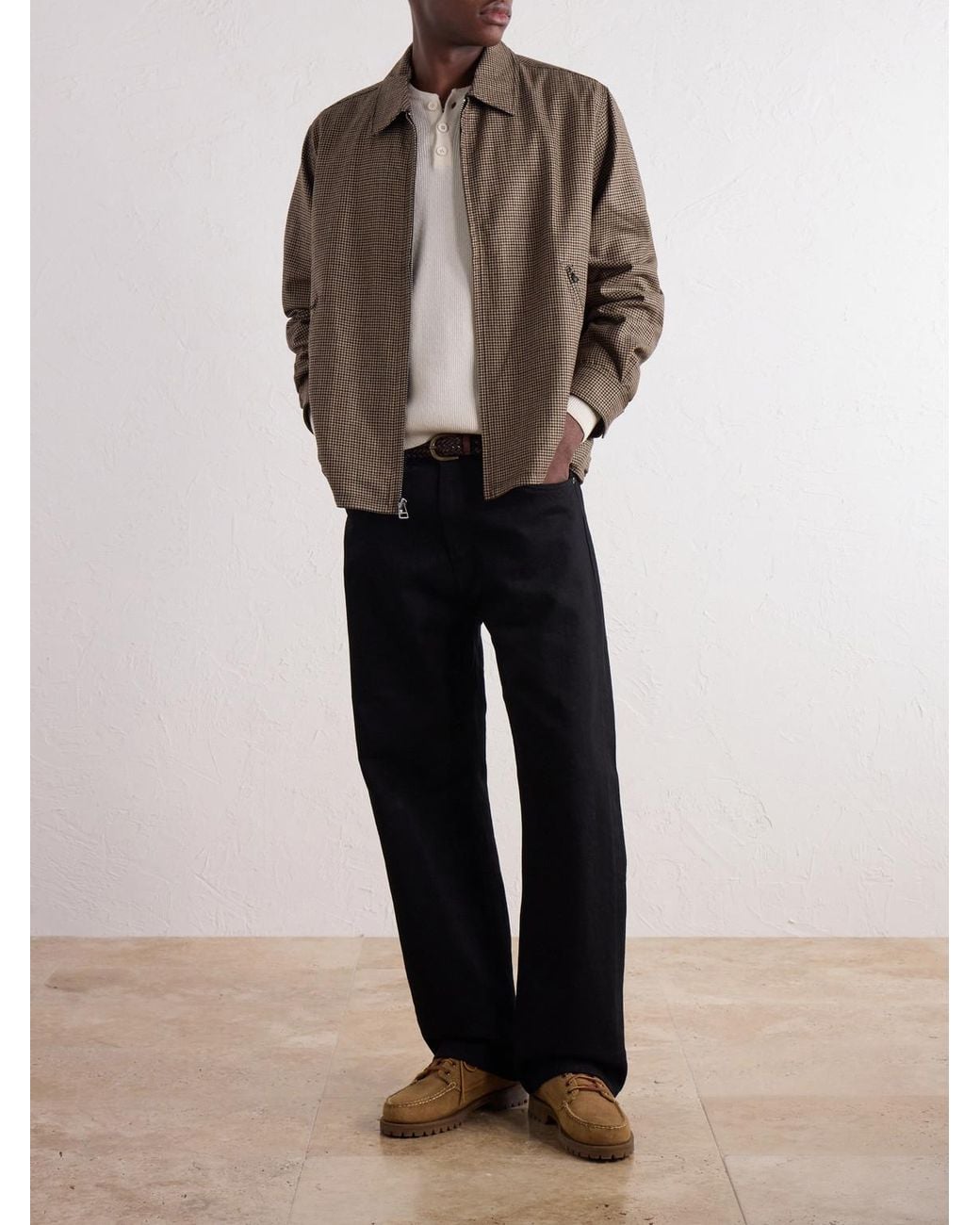 Corridor NYC Brown Dekalb Houndstooth Wool-Twill Jacket for men