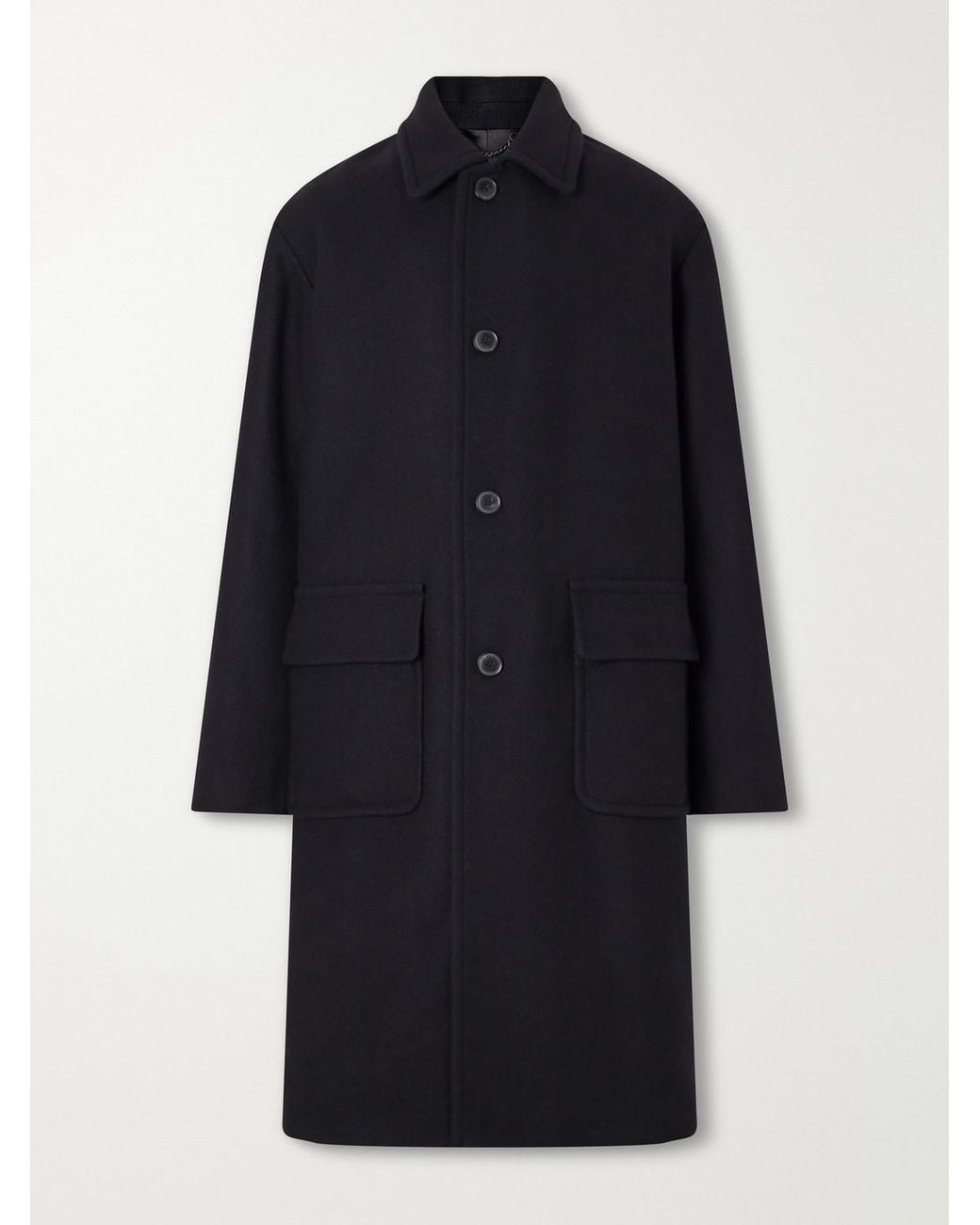 Dries Van Noten Blue Oversized Wool-Blend Coat for men