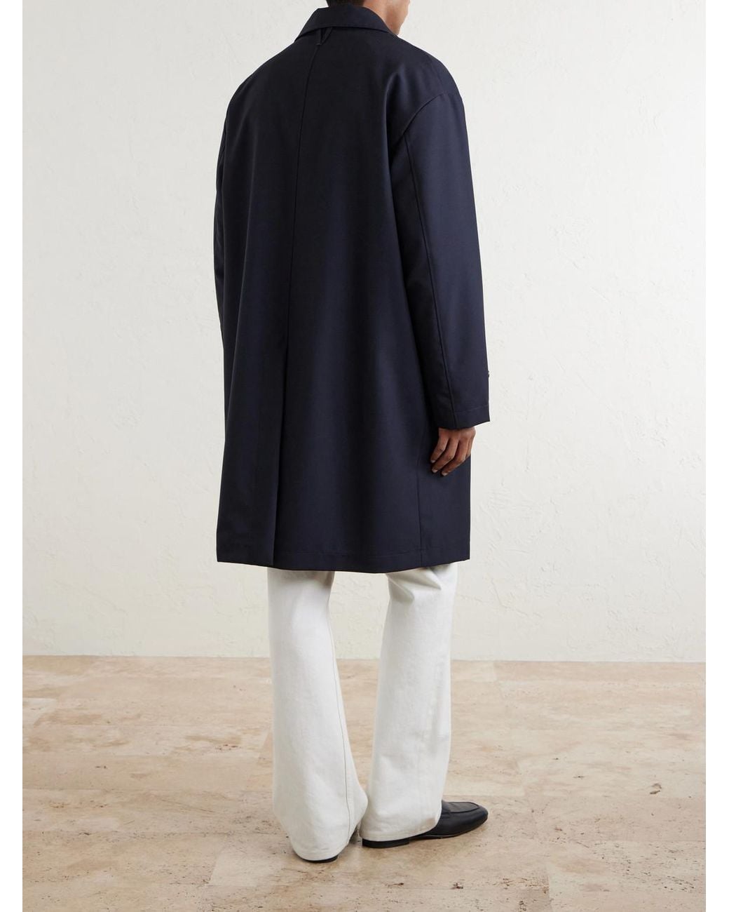 Valstar Blue Wool Trench Coat for men