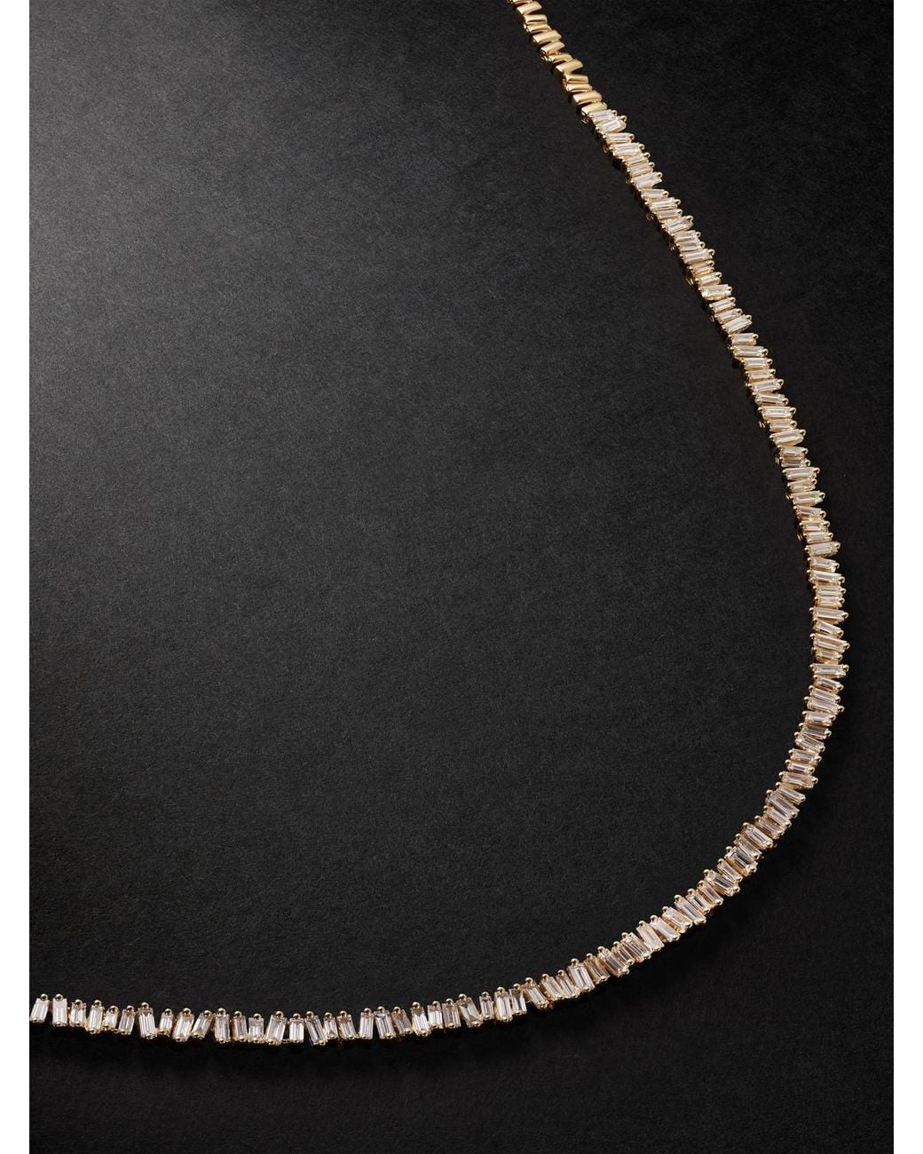 Suzanne Kalan Black 18-Karat Diamond Tennis Necklace for men