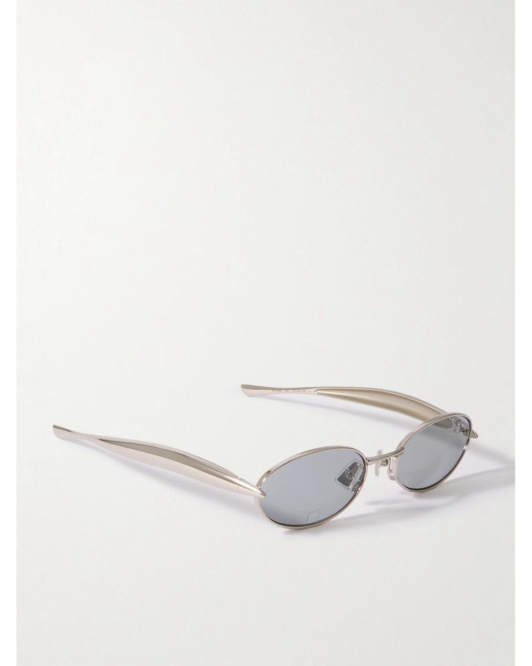 Bottega Veneta Gray Sardine Oval-Frame-Tone Sunglasses for men