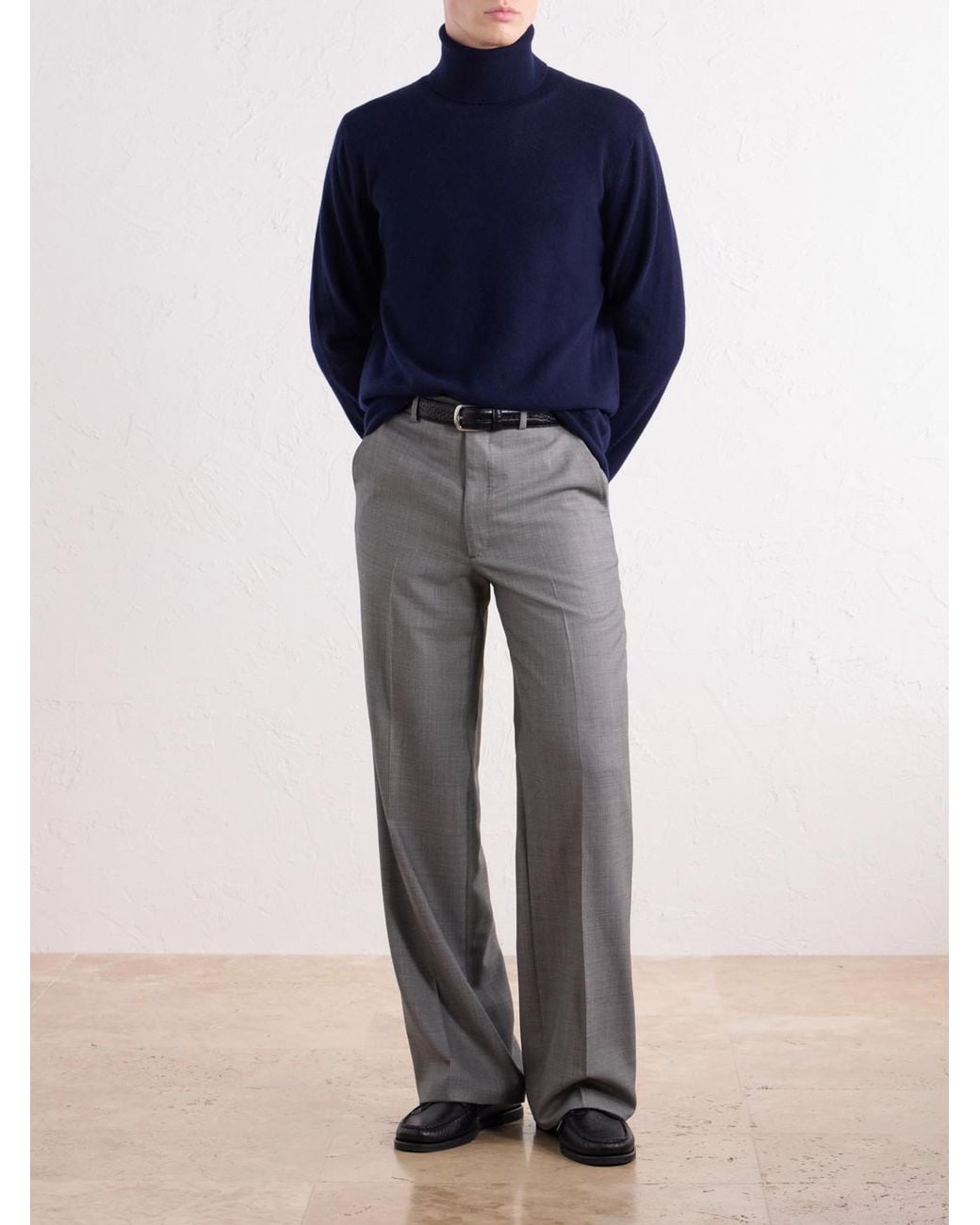 Paul Smith Blue Cashmere Rollneck Sweater for men