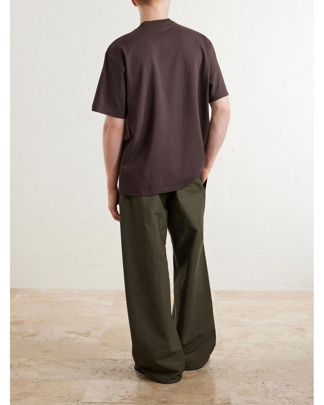 A.PRESSE Brown Heavy Weight Cotton-Jersey T-Shirt for men