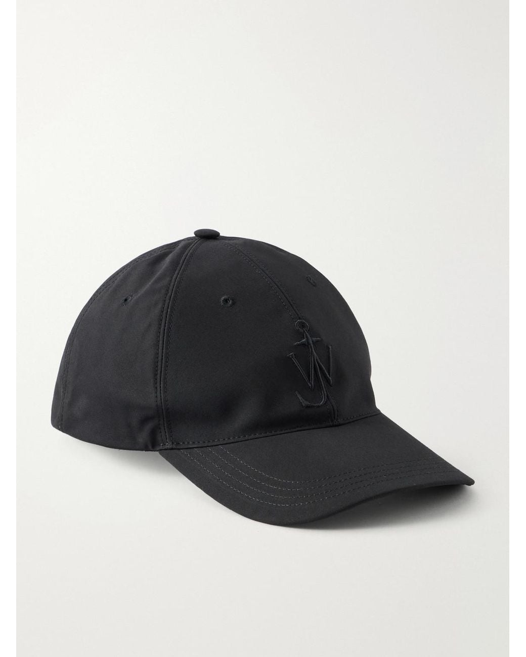 J.W. Anderson Black Logo-Embroidered Corduroy-Trimmed Waxed Cotton Baseball Cap for men