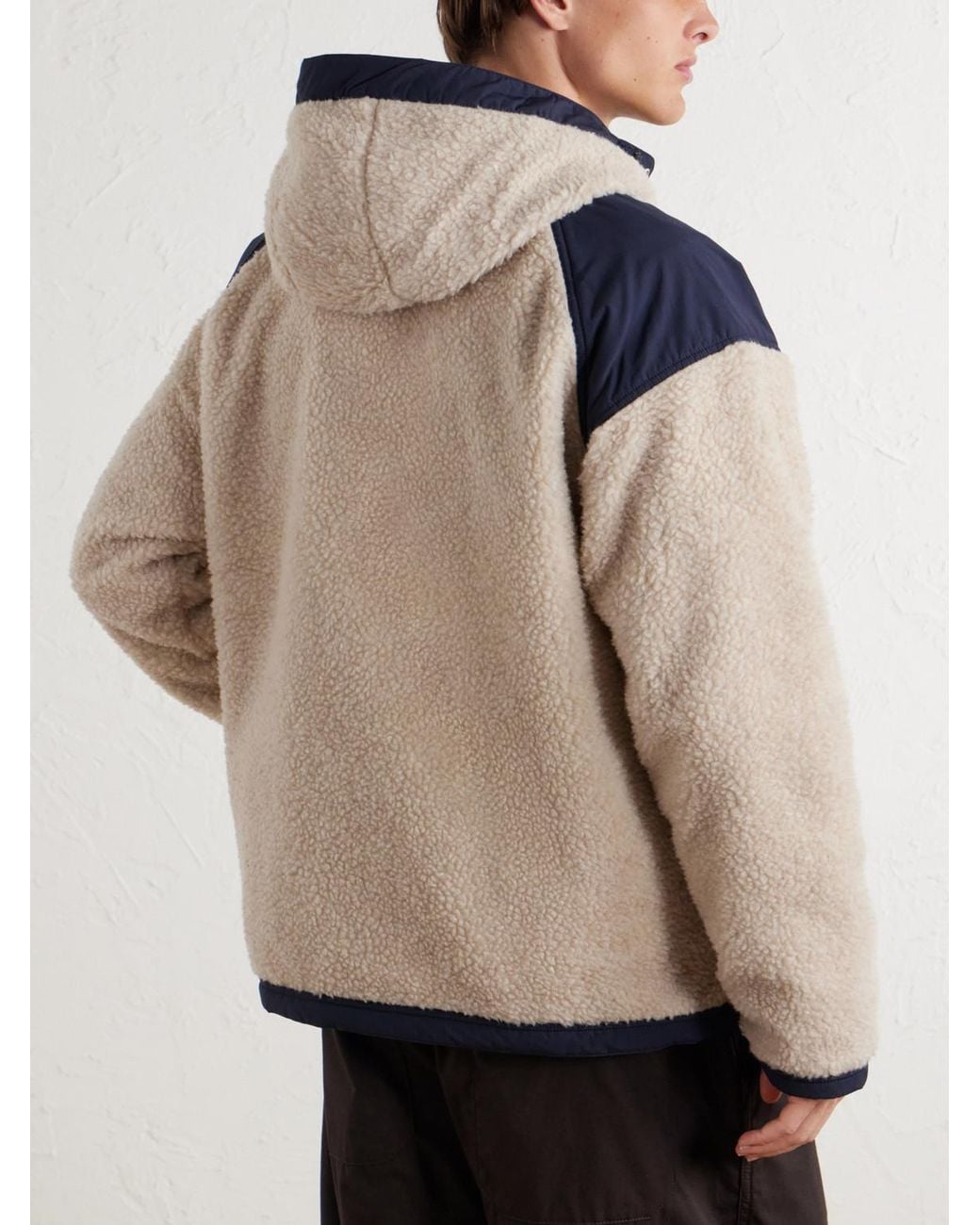 Canada Goose Blue Alberni Reversible Hooded Ripstop-Trimmed Wool-Blend Fleece Bomber Jacket for men