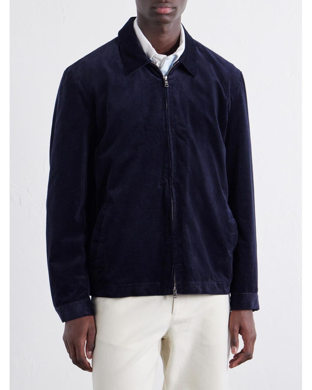 Sunspel Blue Cotton-Blend Corduroy Blouson Jacket for men