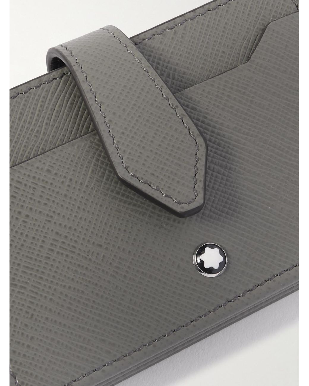 Montblanc Gray Sartorial Cross-grain Leather Accordion Cardholder for men