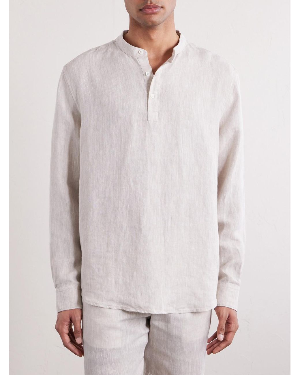 Mr P. White Linen Shirt for men