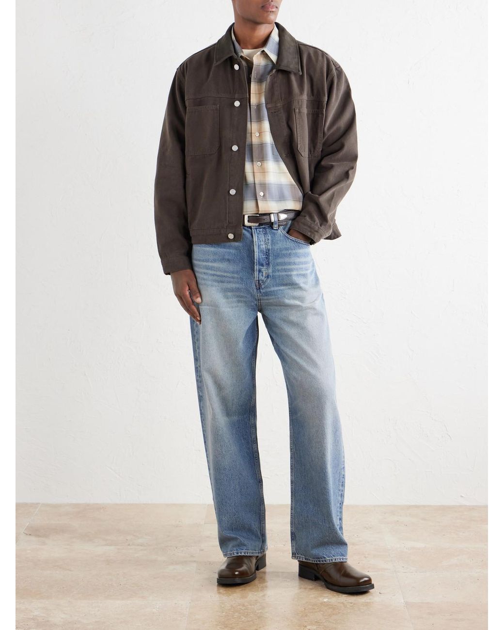 FRAME Blue Wide-Leg Jeans for men