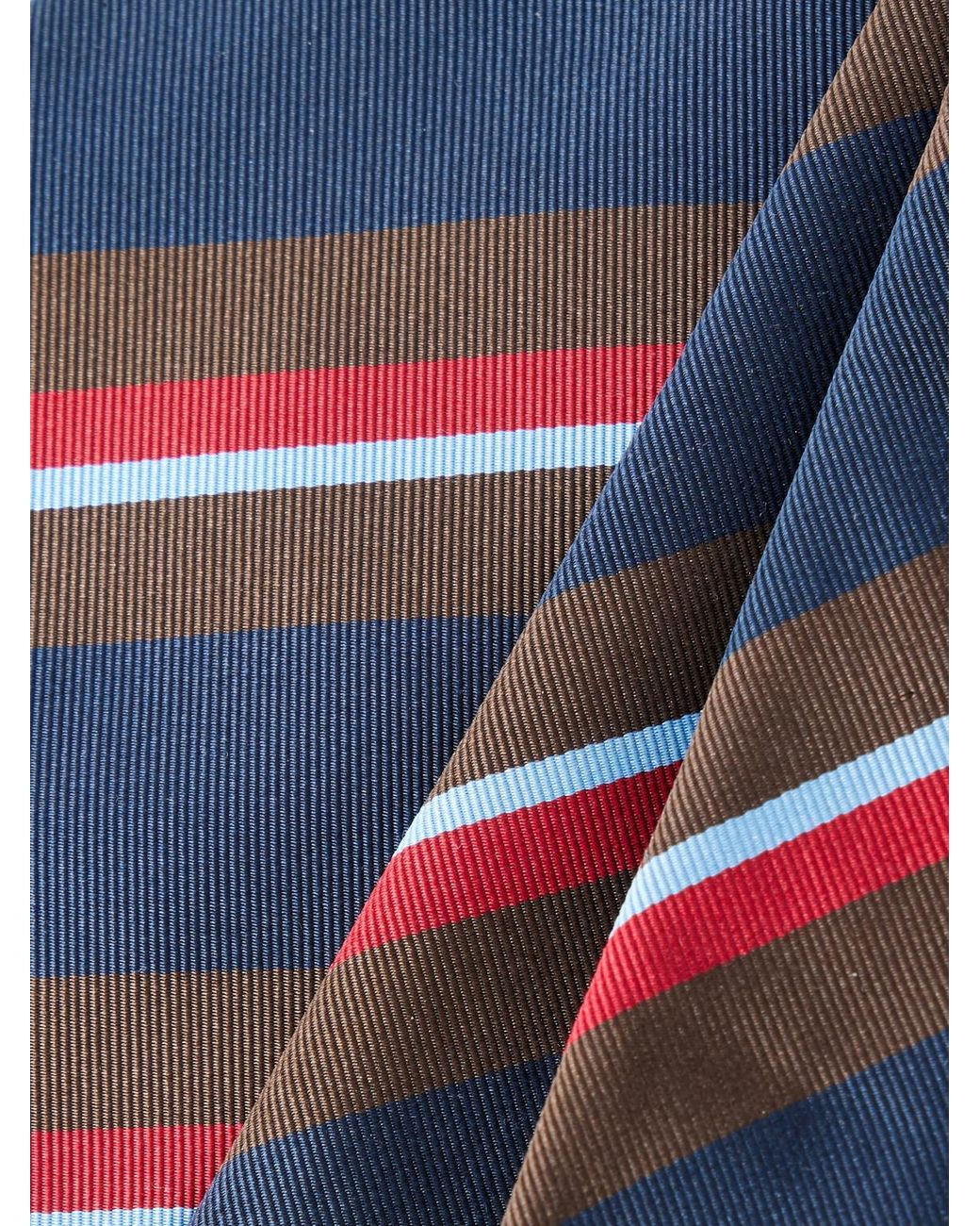 Drake's White 7Cm Striped Silk And Cotton-Blend Tie for men