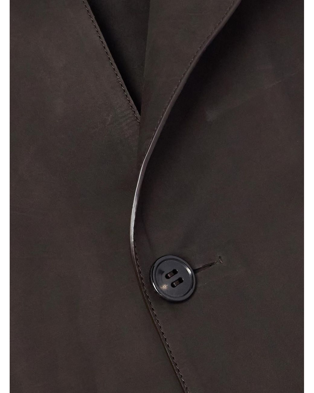 Zegna Black Nehru-Collar Nubuck Jacket for men