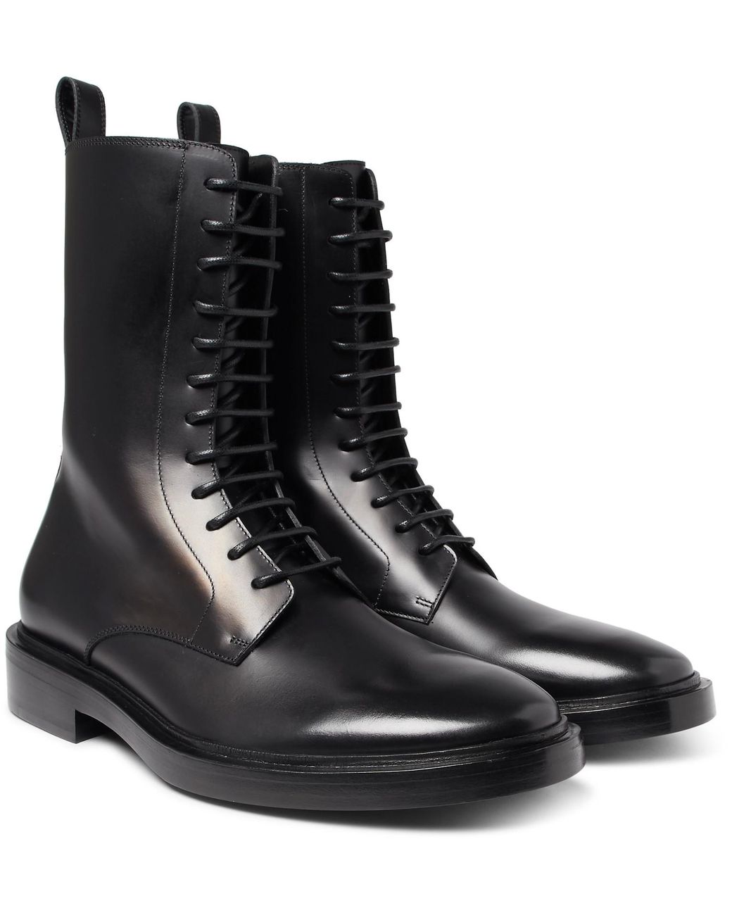 Balenciaga Leather Combat Boots in Black for Men | Lyst