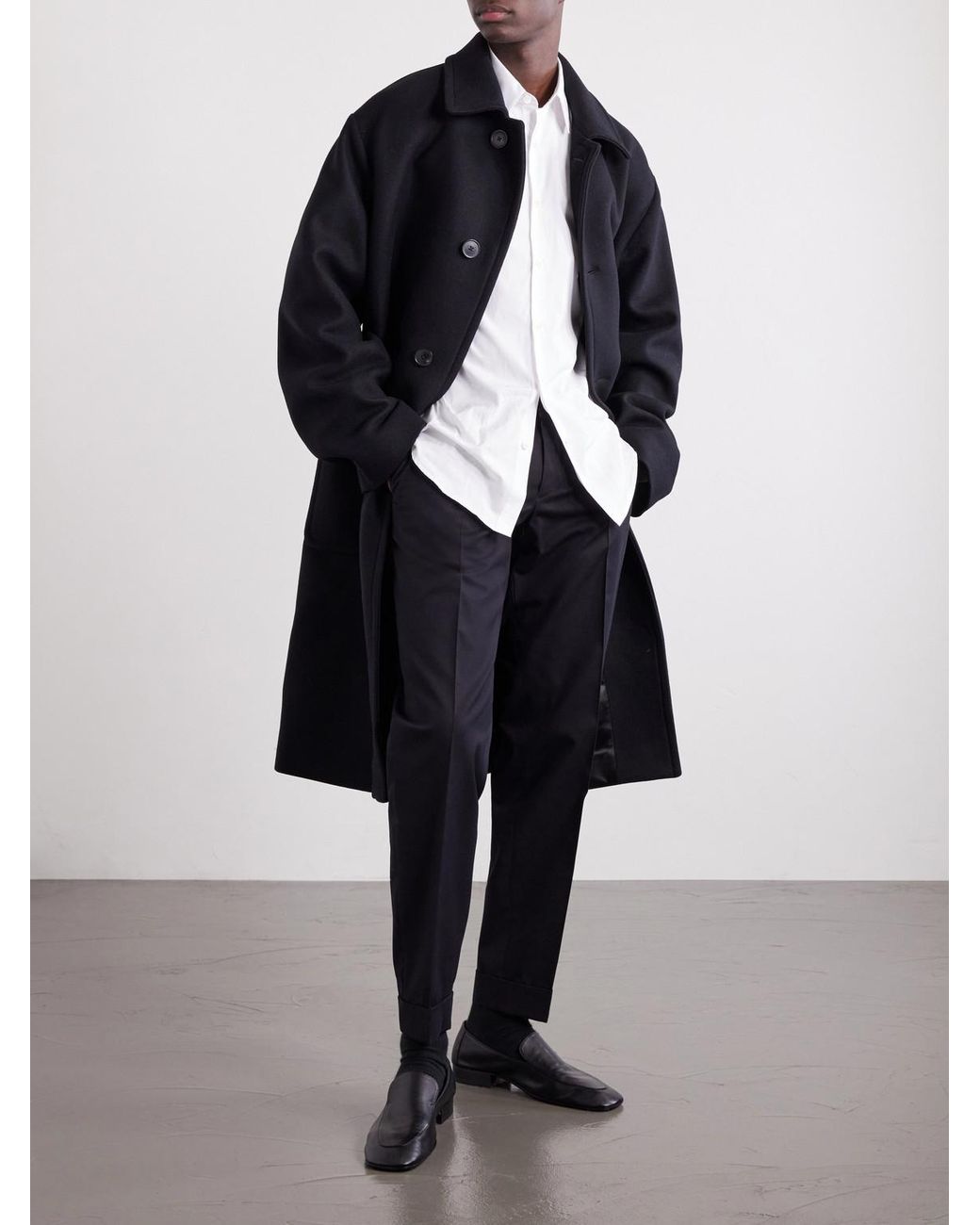 Dries Van Noten Blue Philip Straight-Leg Cotton And Wool-Blend Twill Trousers for men