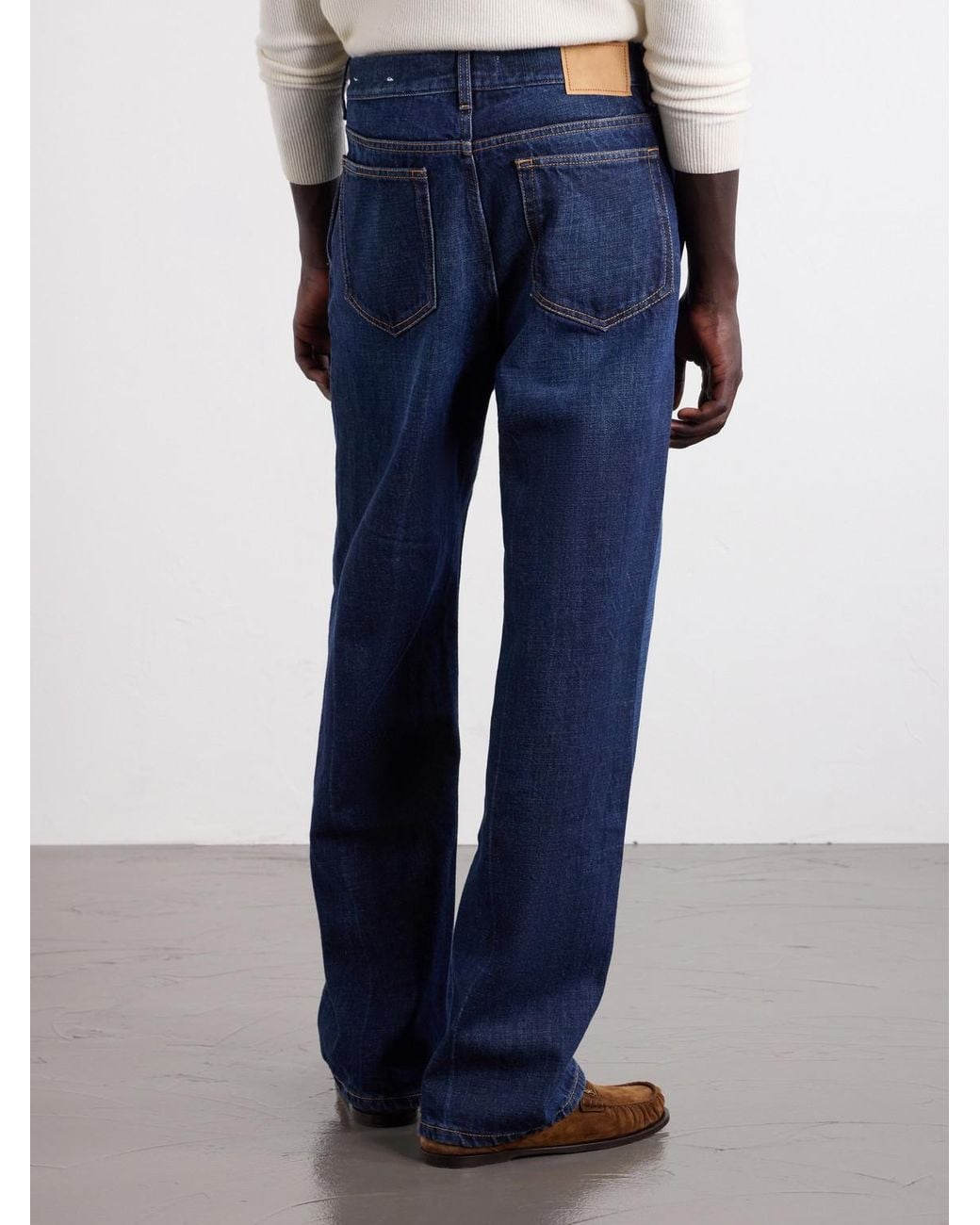 Jeanerica Blue Genua Straight-Leg Mid-Waist Cotton Jeans for men
