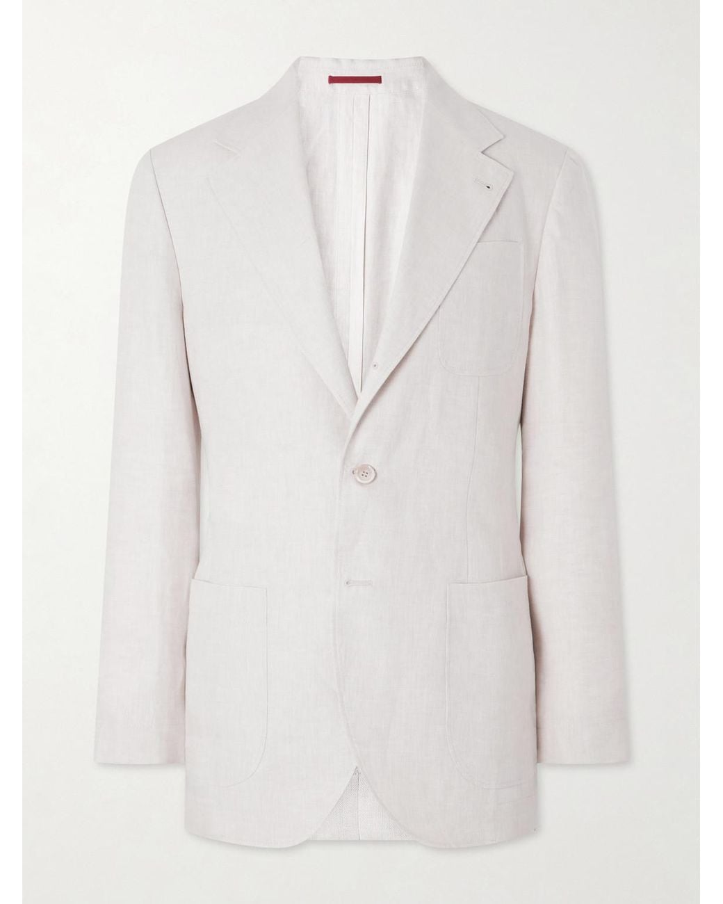Brunello Cucinelli White Linen-Twill Suit Jacket for men
