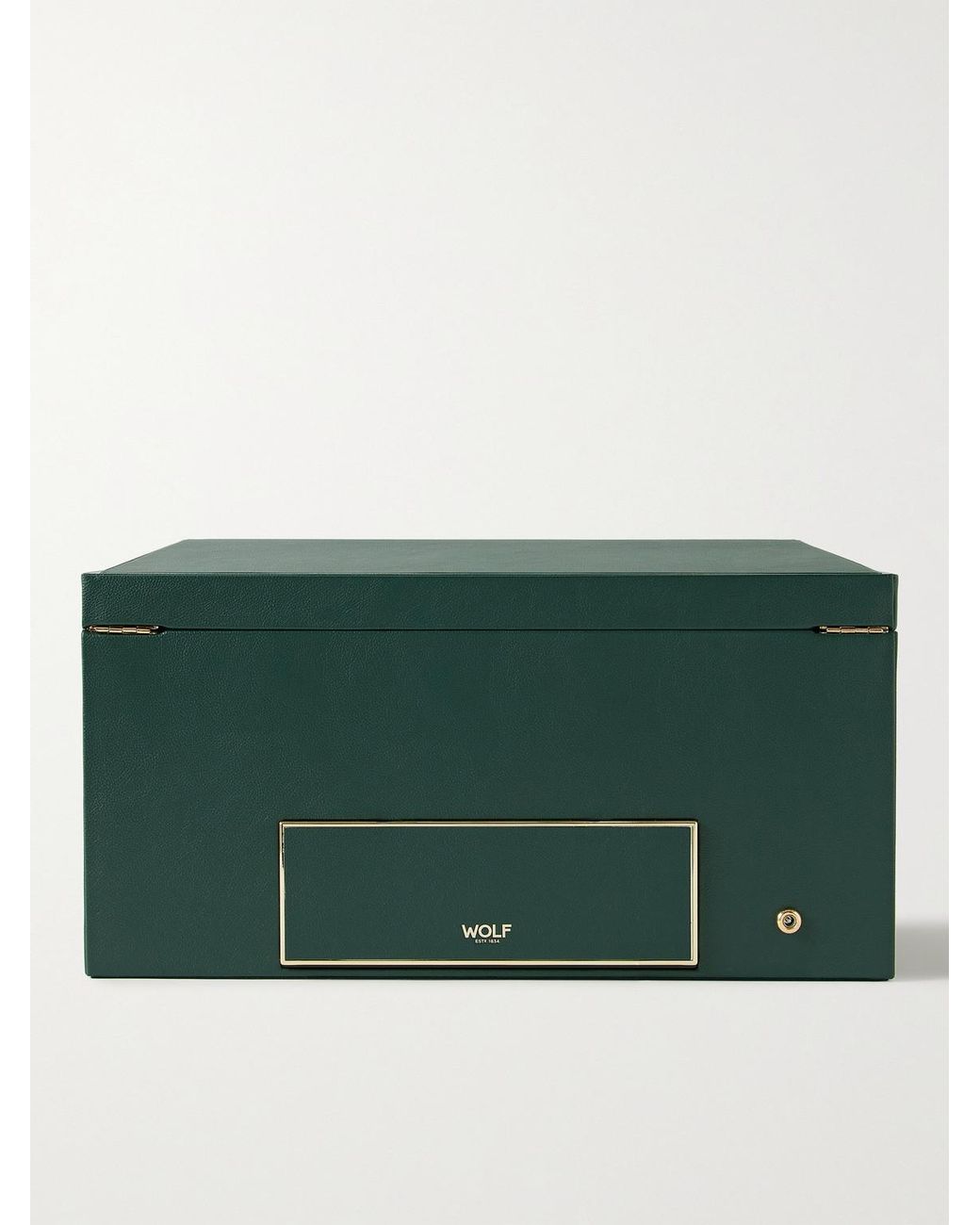 Wolf Green Pebble-Grain Vegan Leather Triple Watch Winder for men