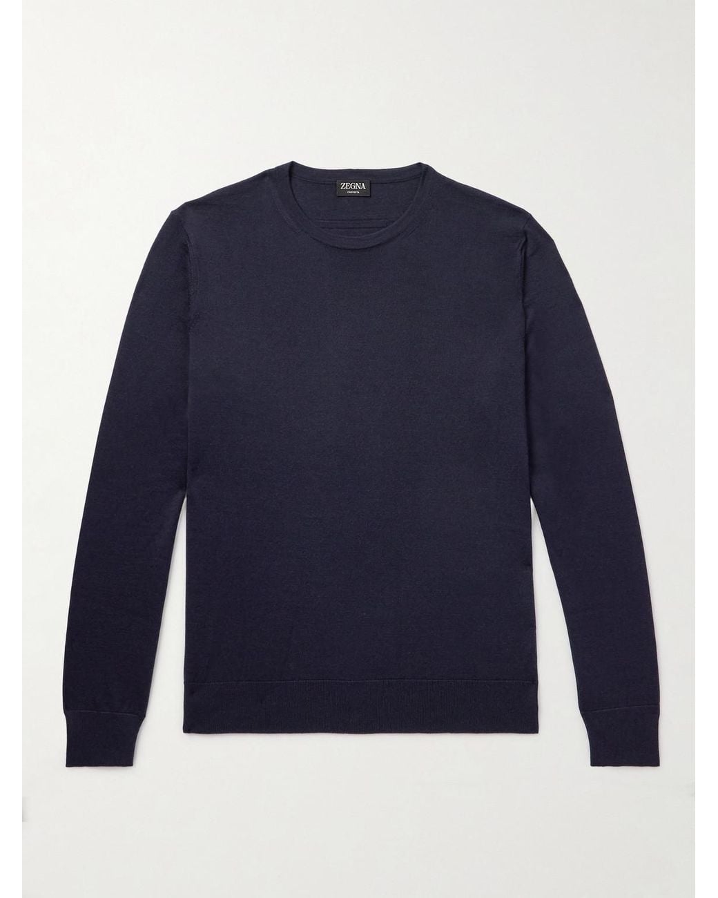 Zegna Blue Cashmere And Silk-Blend Sweater for men