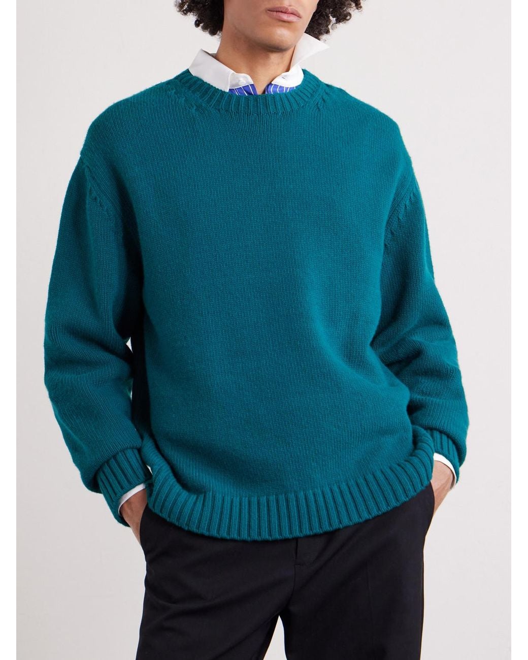 Tom Ford Blue Wool And Cashmere-Blend Sweater for men