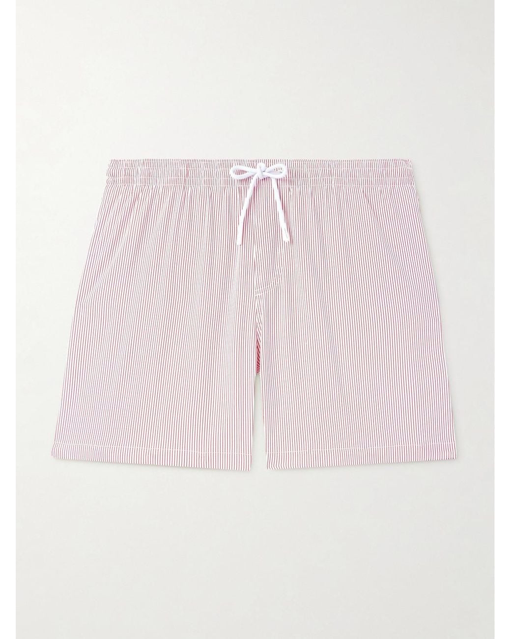 Loro Piana Pink Daneu Straight-Leg Mid-Length Striped Swim Shorts for men
