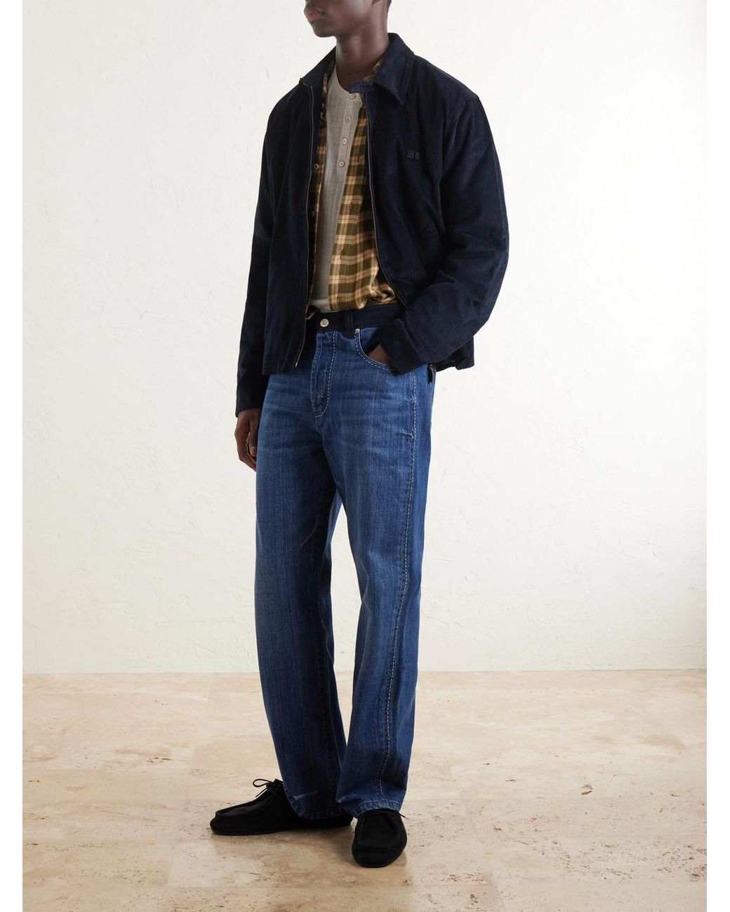 Wales Bonner Blue Straight-Leg Jeans for men