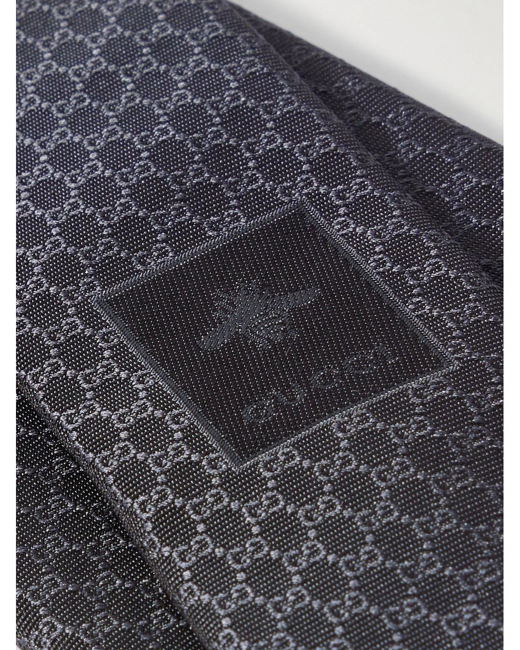 Gucci Gray 7Cm Logo-Jacquard Silk Tie for men
