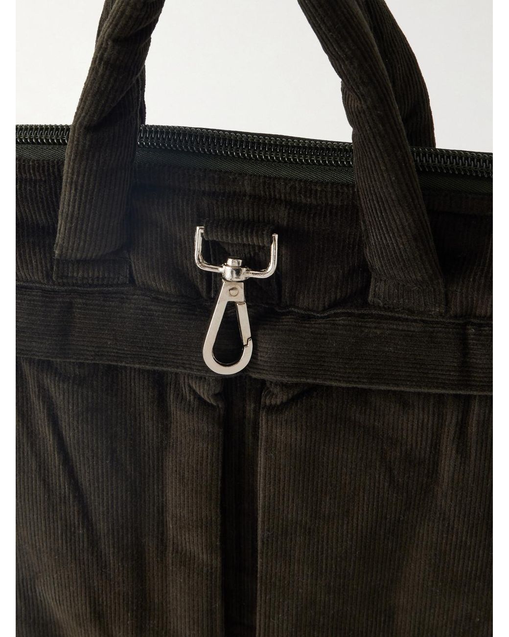 Kardo Black Cotton-Corduroy Tote Bag for men