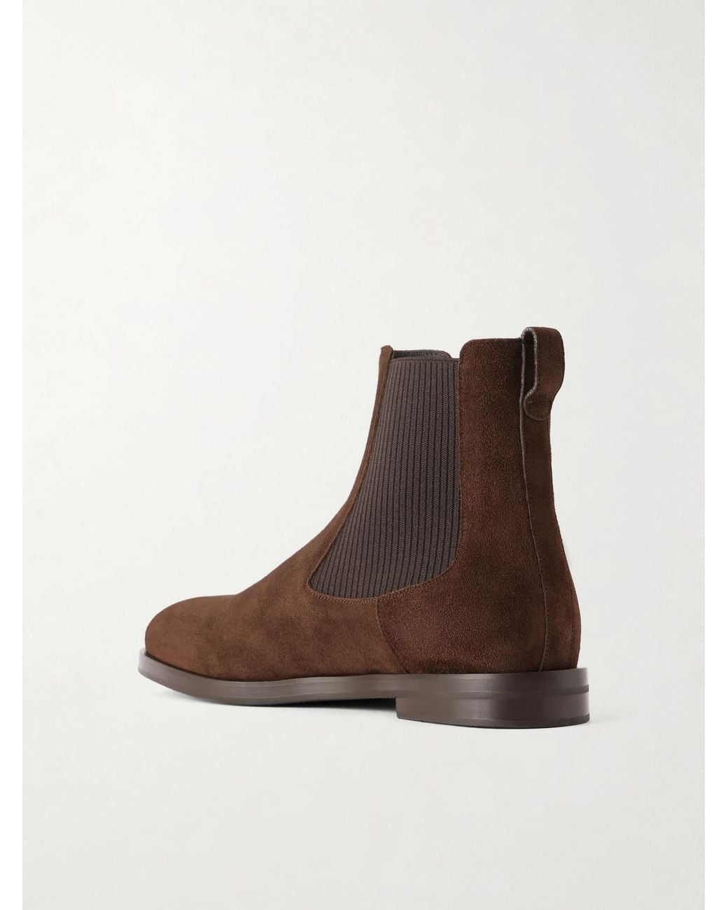 Manolo Blahnik Brown Sempione Manny Suede Chelsea Boots for men